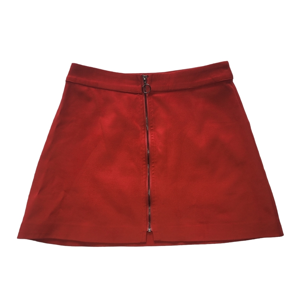 ZARA red zipper skirt